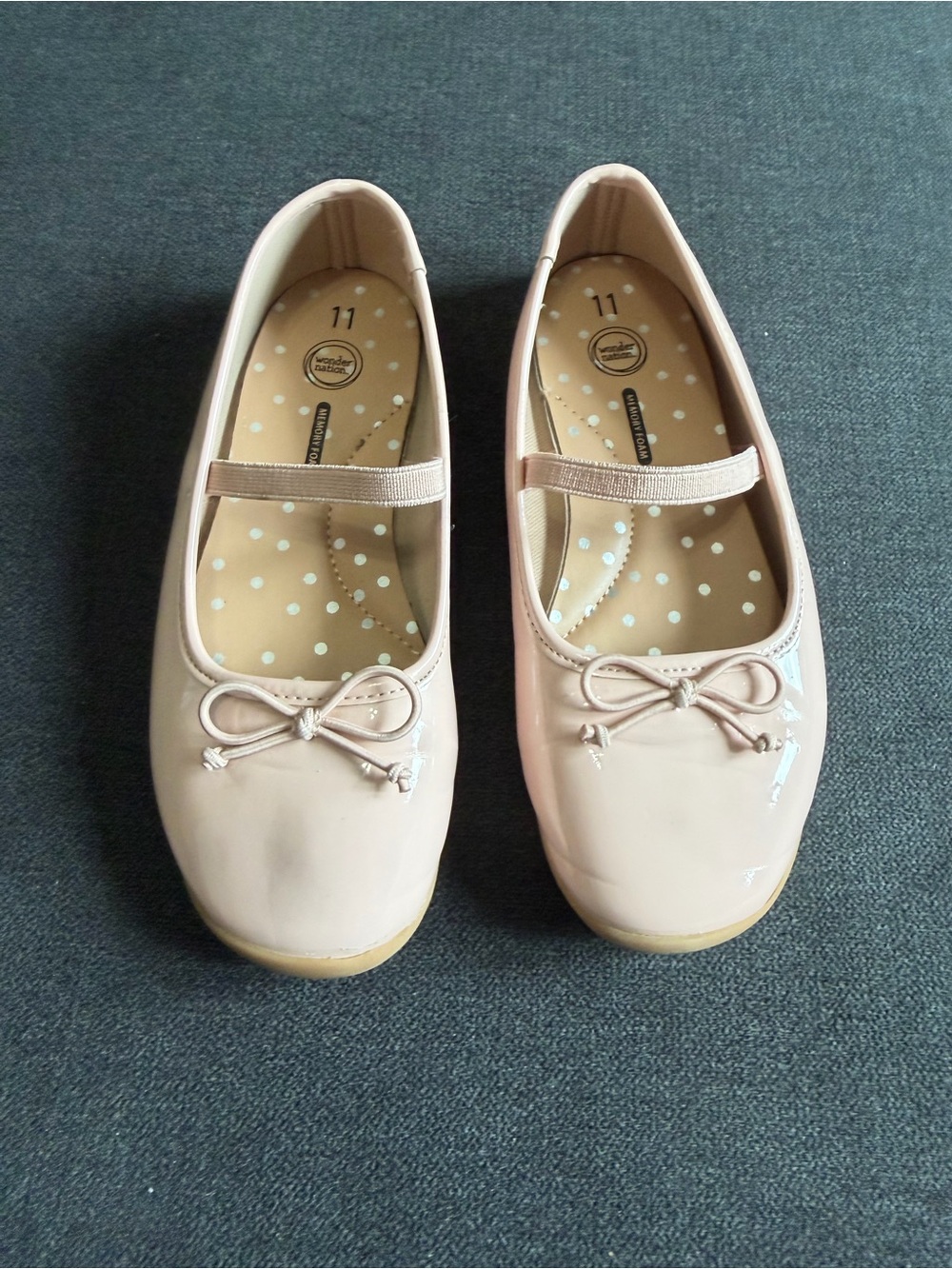 Girls Patent Mary Jane Flats in Light Pink